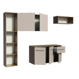 Cocina Compacta 180cm Marrón/Crema Easy