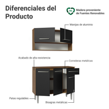 Cocina Integral 105cm Marrón/Negro Emilly 03