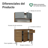 Cocina Integral 105cm Marrón/Gris Emilly 03