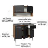 Cocina Integral 105cm con Tarja Marrón/Negro Emilly 04