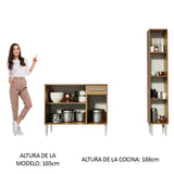 Cocina Compacta 137cm Marrón Emilly Silver 01