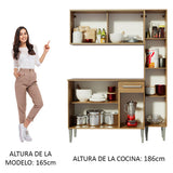 Cocina Compacta 137cm Marrón Emilly Gold 03