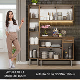 Cocina Compacta 137cm sin Fregadero Marrón Emilly 05