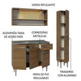 Cocina Compacta 137cm con Fregadero Marrón Emilly 10