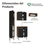 Cocina Compacta 156 cm Marrón/Negro Emilly Madesa