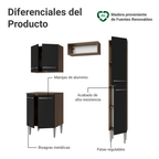 Cocina Compacta 156 cm Marrón/Negro Emilly Madesa