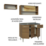 Cocina Compacta 165cm con Fregadero Marrón Emilly 01