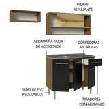 Cocina Compacta 165cm con Fregadero Marrón/Negro Emilly 01