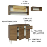 Cocina Compacta 165cm sin Fregadero Marrón Emilly 02