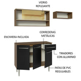 Cocina Compacta 165cm sin Fregadero Marrón/Negro Emilly 02
