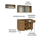 Cocina Compacta 165cm Marrón Emilly 03