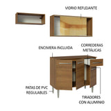 Cocina Compacta 165cm Marrón Emilly 04