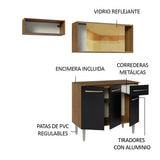 Cocina Compacta 165cm Marrón/Negro Emilly 04