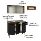 Cocina Compacta 165cm con Fregadero Marrón/Negro Emilly 05