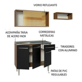 Cocina Compacta 165cm con Fregadero Marrón/Negro Emilly 06
