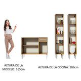 Cocina Compacta con Gabinete y Despensa Marrón Emilly Front