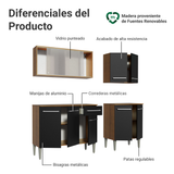 Cocina Compacta 169cm Marrón/Negro Emilly Box 03
