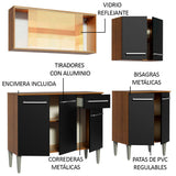 Cocina Compacta 169cm Marrón/Negro Emilly Drive 04