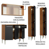 Cocina Integral 169cm Marrón/Negro Emilly Fly 05