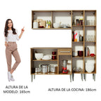 Cocina Compacta 169 cm 9 Puertas 1 Cajón Marrón Emilly Madesa 06