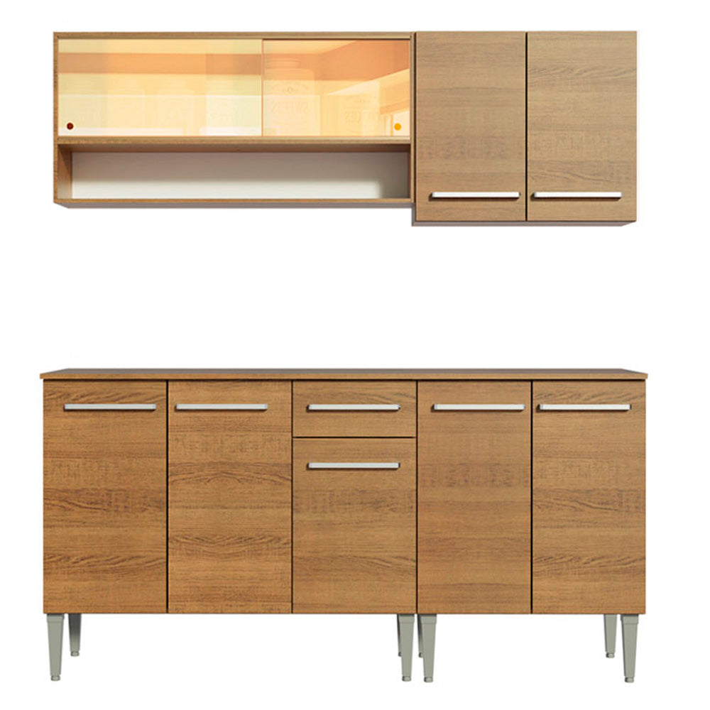 Cocina Compacta 169cm Marrón Emilly Dance 07