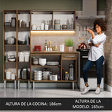 Cocina Compacta 169cm Marrón Emilly 10