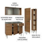 Cocina Compacta 169 cm 9 Puertas 1 Cajón Con Fregadero Marrón Emilly Madesa 01