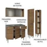 Cocina Compacta 169cm con Fregadero Marrón Emilly 11