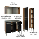 Cocina Compacta 169cm con Fregadero Marrón/Negro Emilly 11