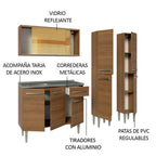 Cocina Compacta 169 cm Con Fregadero Marrón Emilly Madesa