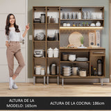 Cocina Compacta 169cm sin Fregadero Marrón Emilly 13