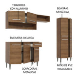 Cocina Integral 229cm sin Fregadero Marrón Emilly Pop 02