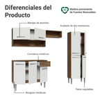 Cocina Compacta 229 cm Marrón/Blanco Emilly Madesa