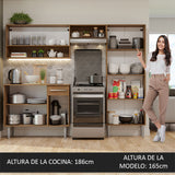 Cocina Integral 229cm Marrón/Gris Emilly Pop 02