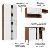 Cocina Integral 229cm Marrón/Blanco Emilly Fit 03