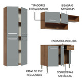 Cocina Integral 229cm Marrón/Gris Emilly Fit 03