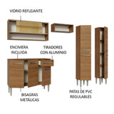 Cocina Integral 229cm Marrón Emilly 04
