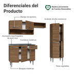 Cocina Compacta 229 cm 9 Puertas 1 Cajón Con Fregadero Marrón Emilly Madesa 10