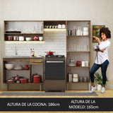 Cocina Integral 229cm con Fregadero Marrón/Gris Emilly 10