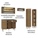 Cocina Integral 229cm con Fregadero Marrón Emilly 11