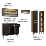 Cocina Integral 229cm con Fregadero Marrón/Negro Emilly 11
