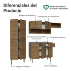 Cocina Compacta 229 cm 9 Puertas 1 Cajón Con Fregadero Marrón Emilly Madesa 12