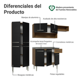 Cocina Integral 229cm con Fregadero Marrón/Negro Emilly 12