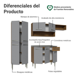 Cocina Integral 229cm con Fregadero Marrón/Gris Emilly 12