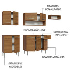Cocina Compacta 229 cm Marrón Emilly Madesa