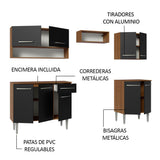 Cocina Compacta 229cm Marrón/Negro Emilly 15