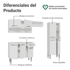 Cocina Compacta 229 cm Blanco Emilly Madesa