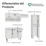 Cocina Compacta 229 cm Emilly Blanco 017