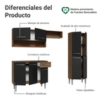 Cocina Compacta 229 cm Marrón/Negro Emilly Madesa