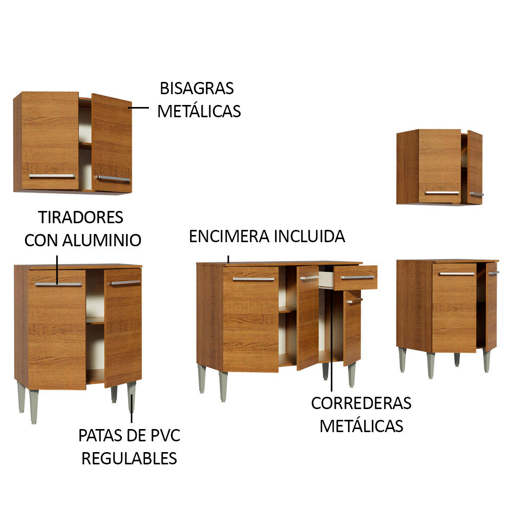Cocina Integral 233cm Marrón Emilly King 01
